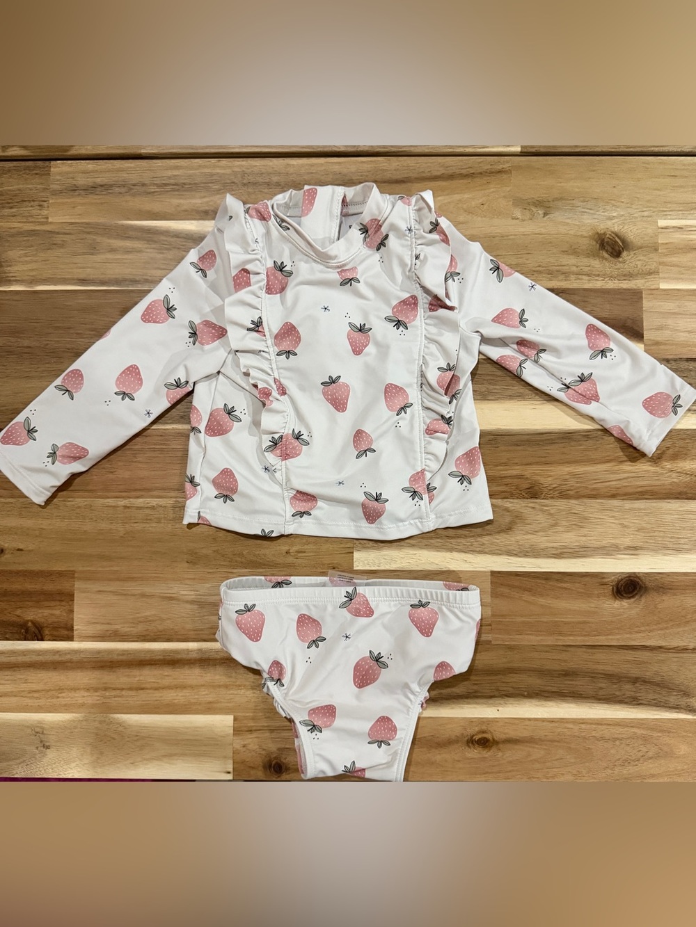 Petit Lem  Strawberry Print Kids Rashguard Set size 6-12 months